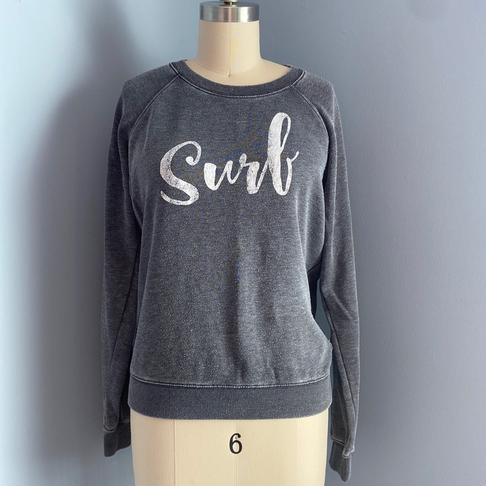 Billabong distressed crew neck surf sweatshirt size S